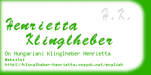 henrietta klinglheber business card